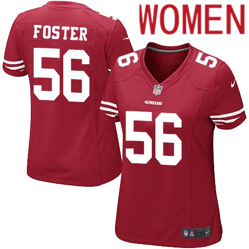 Women San Francisco 49ers #56 Reuben Foster Nike Scarlet Game Player NFL Jersey